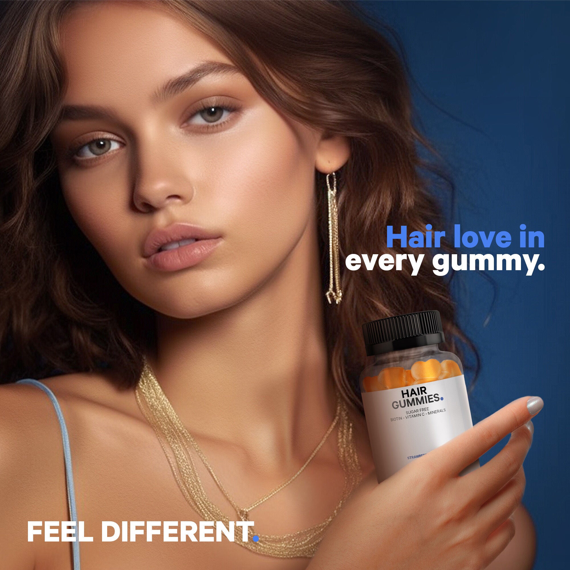 Hair Gummies - Sugarfree Daily Multivitamins - Biotin &amp; Zinc - 60 Gummies (30 Servings)  | GNC